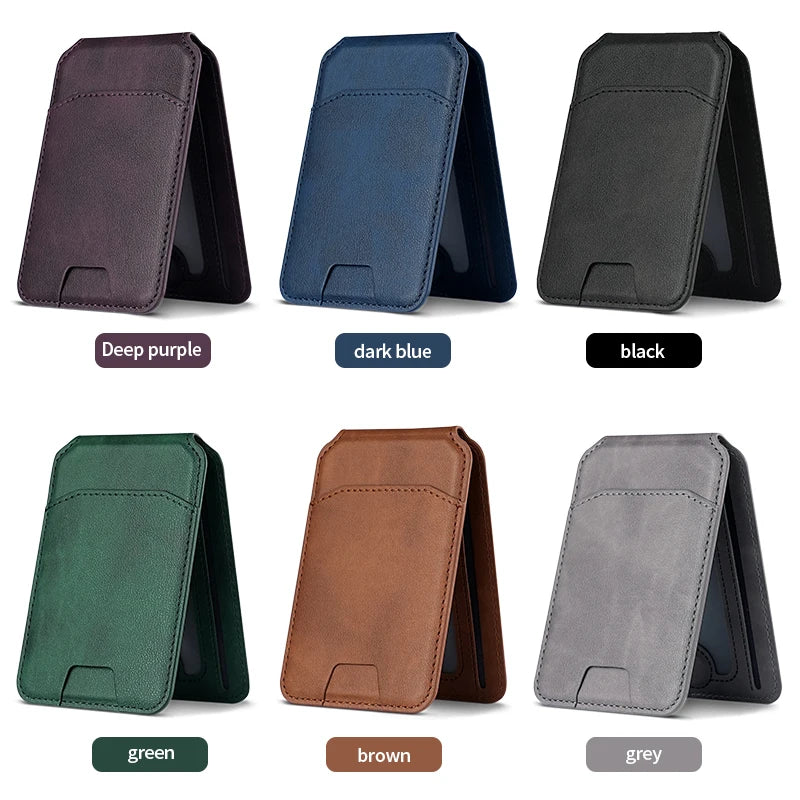 MagVault Slim Leather Card Wallet — MagSafe Magnetic iPhone Cardholder