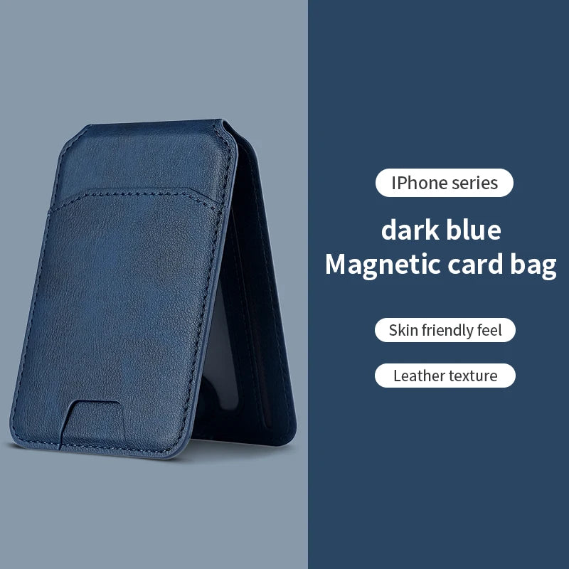 MagVault Slim Leather Card Wallet — MagSafe Magnetic iPhone Cardholder