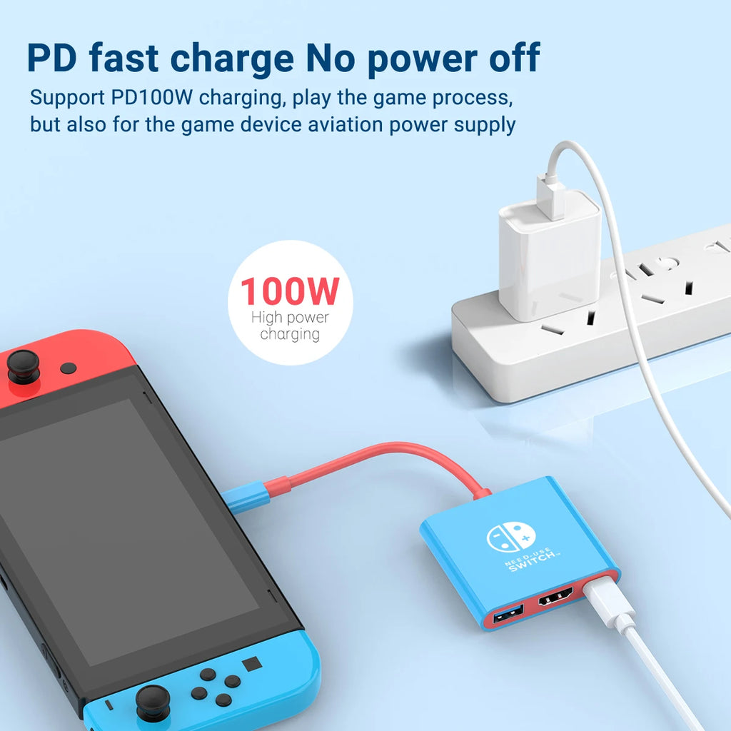 HubX 3-in-1 USB-C Hub — 4K HDMI, 100W PD Charging + USB 3.0 for MacBook, iPad & Switch