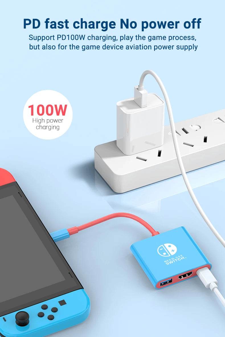 HubX 3-in-1 USB-C Hub — 4K HDMI, 100W PD Charging + USB 3.0 for MacBook, iPad & Switch