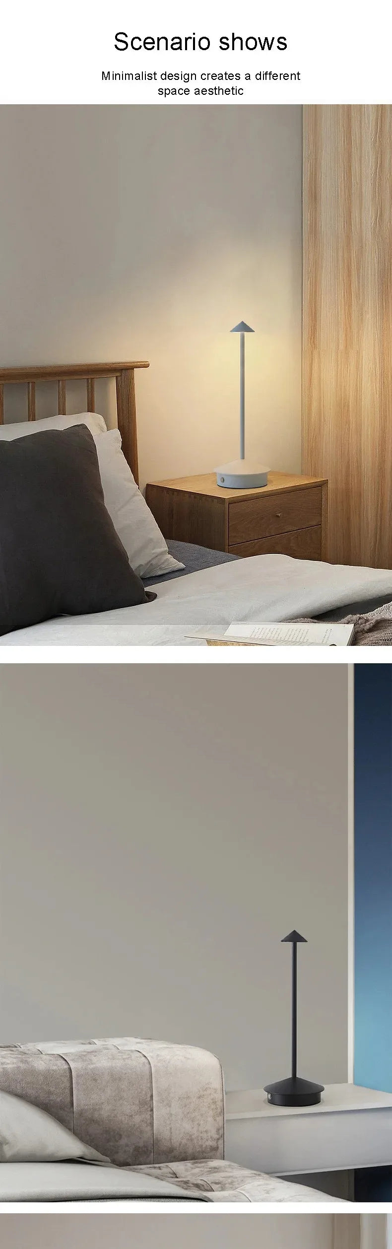 LumiDesk Rechargeable LED Desk Lamp — Touch Dimmer, 3 Color Temps, Cordless