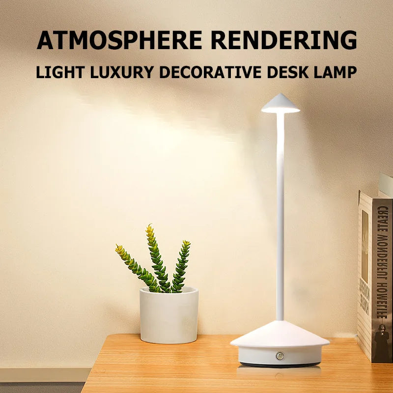 LumiDesk Rechargeable LED Desk Lamp — Touch Dimmer, 3 Color Temps, Cordless