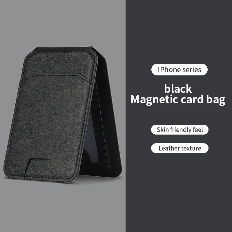 MagVault Slim Leather Card Wallet — MagSafe Magnetic iPhone Cardholder
