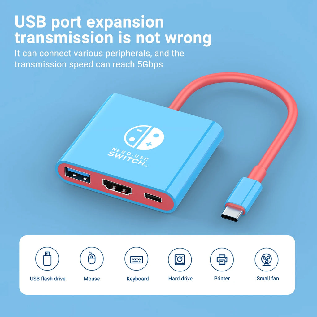 HubX 3-in-1 USB-C Hub — 4K HDMI, 100W PD Charging + USB 3.0 for MacBook, iPad & Switch
