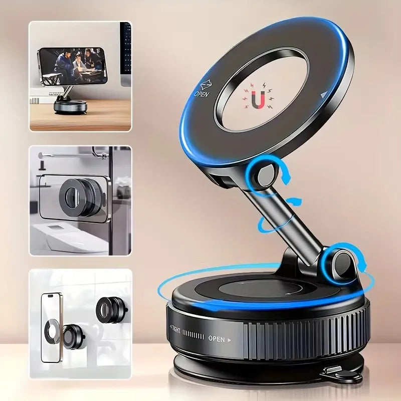 MagGrip Flex 360° Universal Magnetic Phone Mount — Vacuum Suction for Car, Desk & Bathroom
