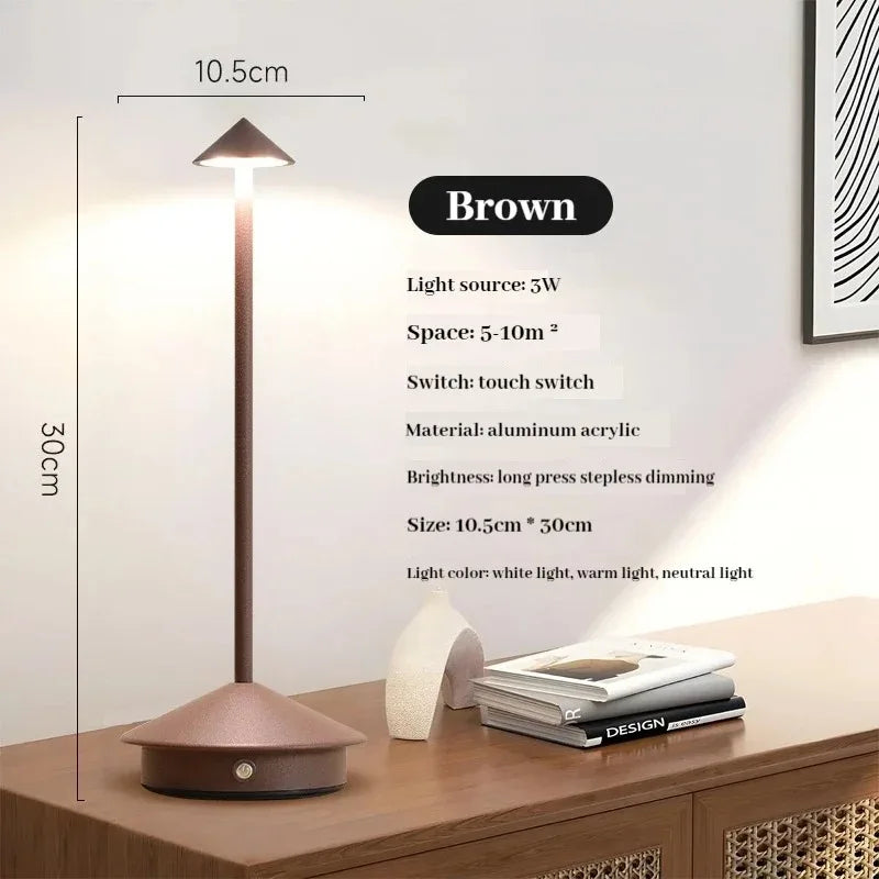 LumiDesk Rechargeable LED Desk Lamp — Touch Dimmer, 3 Color Temps, Cordless