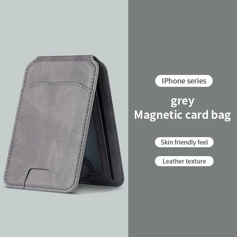 MagVault Slim Leather Card Wallet — MagSafe Magnetic iPhone Cardholder