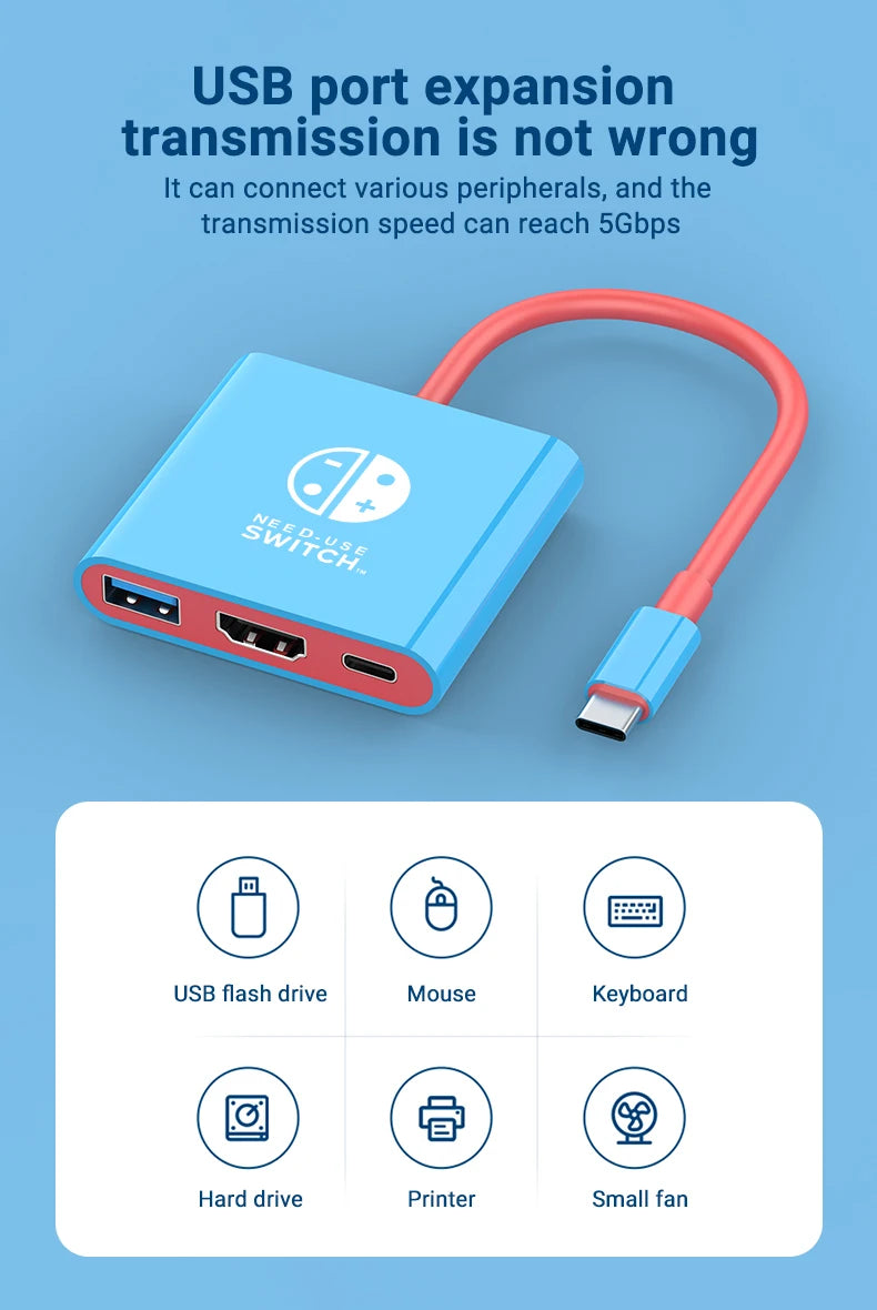 HubX 3-in-1 USB-C Hub — 4K HDMI, 100W PD Charging + USB 3.0 for MacBook, iPad & Switch